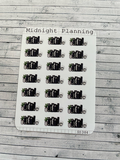 Book Shelf Inspired Functional and Handmade Planner Sticker Sheets