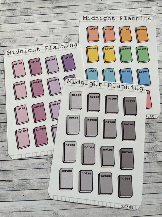 Note Book Inspired Stickers, Functional and Handmade Stickers
