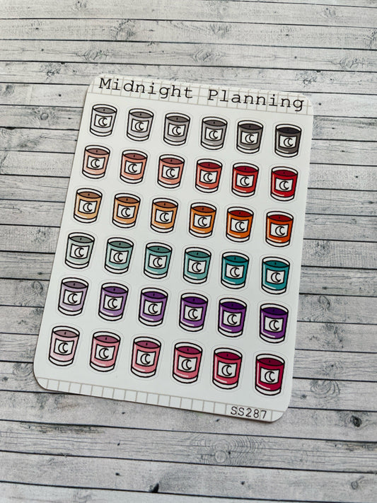 Candle Stickers, Functional and Handmade Sticker Sheets