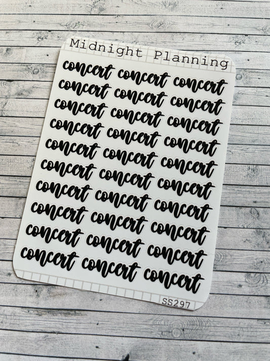 Concert, Script Allocators and Titles That Are Functional and Handmade Planner Sticker Sheets