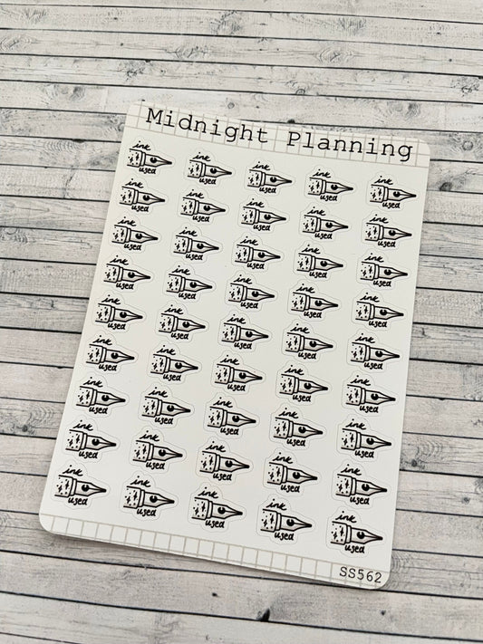 Ink Used Decorative and Marker Stickers, Functional and Handmade Planner Sticker Sheets