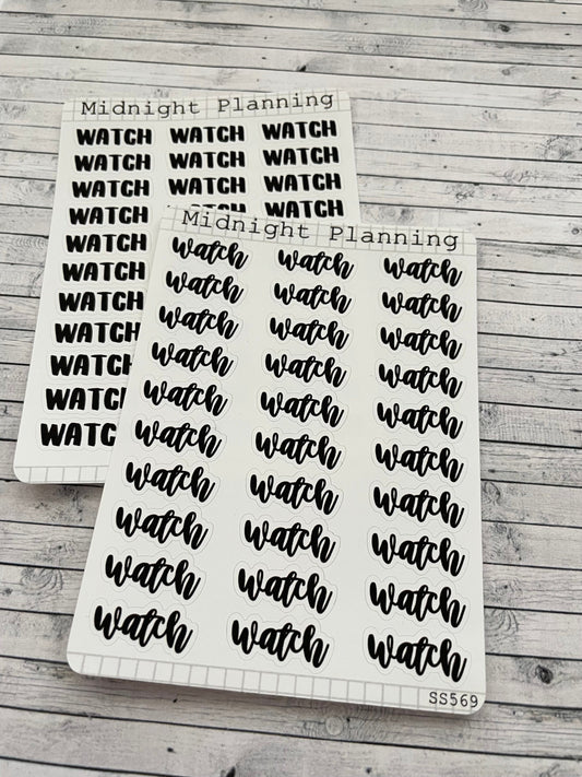 Watch, Script, Titles That Are Functional and Handmade Planner Sticker Sheets