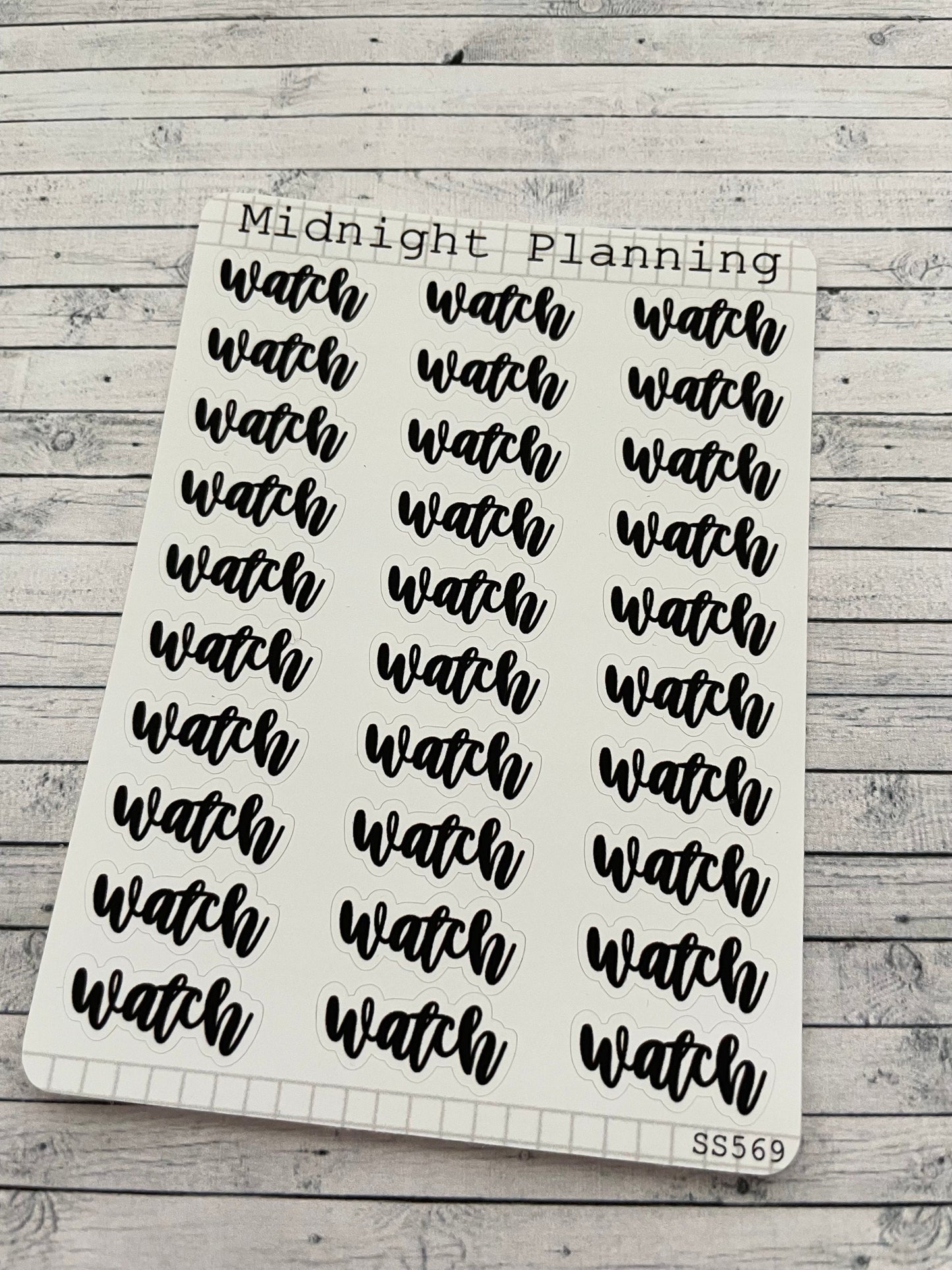 Watch, Script, Titles That Are Functional and Handmade Planner Sticker Sheets