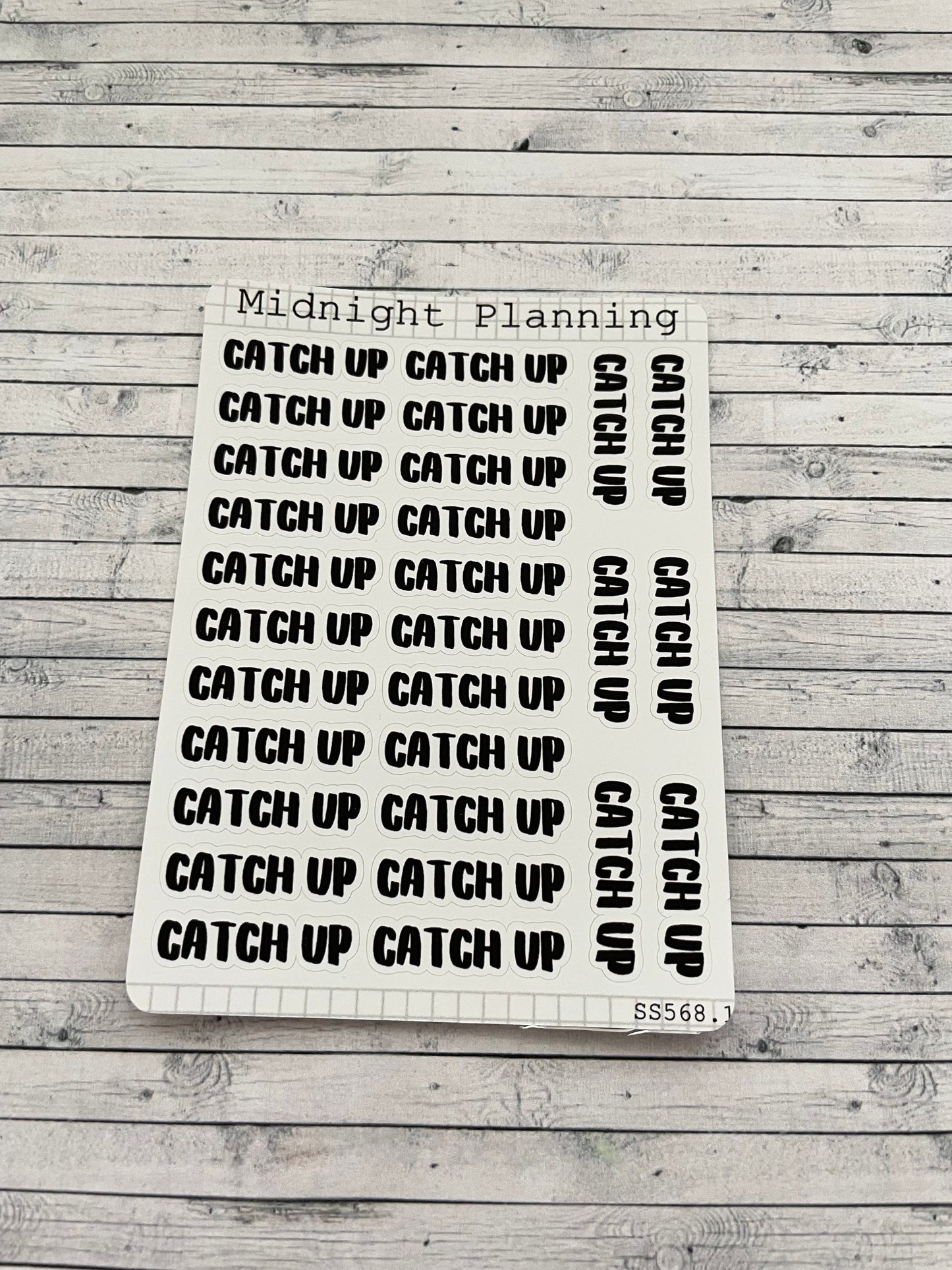 Catch Up, Script, Titles That Are Functional and Handmade Planner Sticker Sheets
