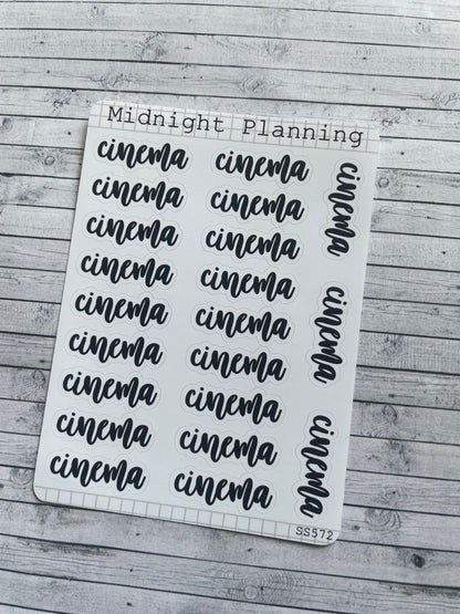 Cinema, Script, Titles That Are Functional and Handmade Planner Sticker Sheets
