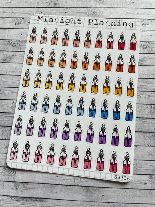 Mini Serum Facial Routine Stickers, That Are Functional and Handmade Planner Sticker Sheets