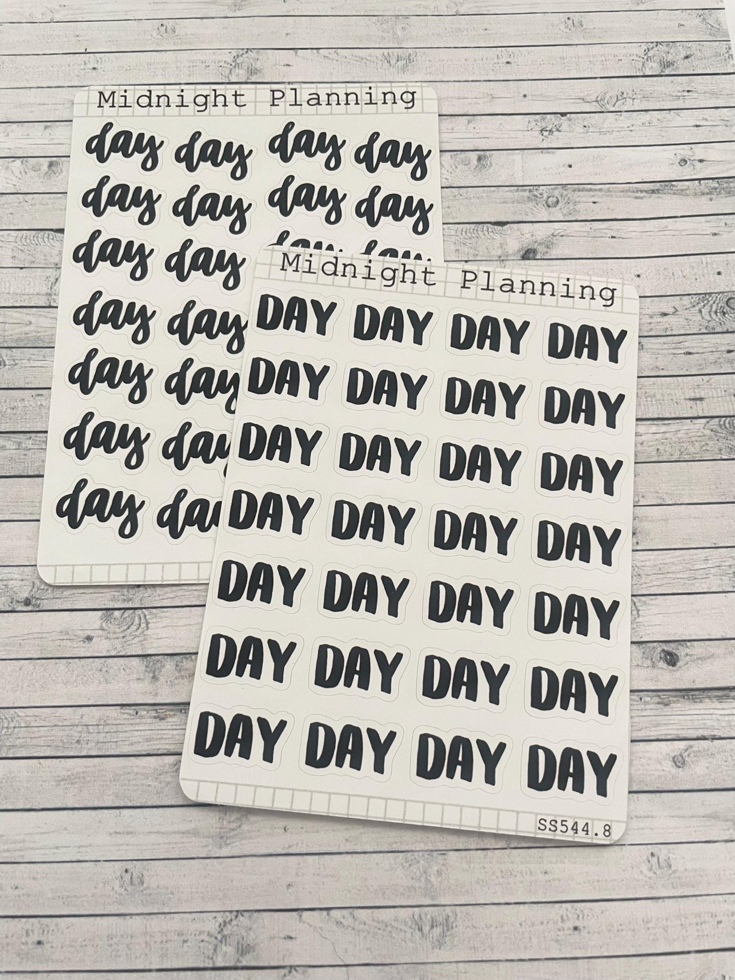 Day, Script, Titles That Are Functional and Handmade Planner Sticker Sheets