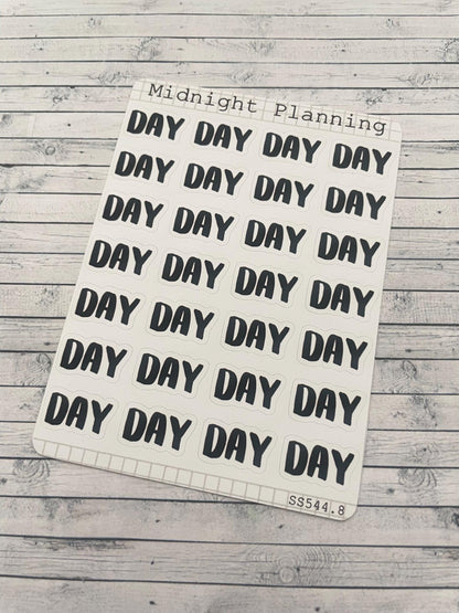 Day, Script, Titles That Are Functional and Handmade Planner Sticker Sheets