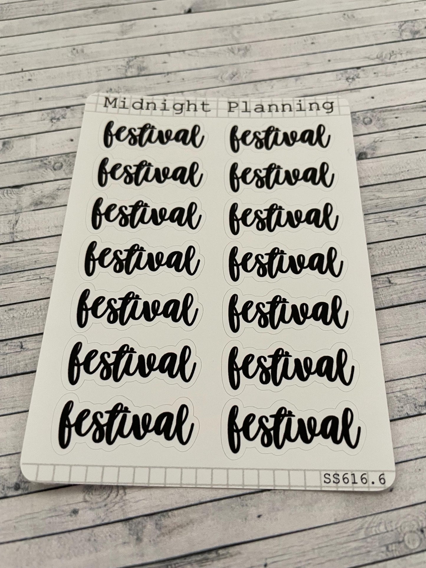 Festival, Script Allocators and Titles That Are Functional and Handmade Sticker Sheets