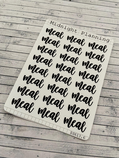 Meal Script, Titles That Are Functional and Handmade Planner Sticker Sheets