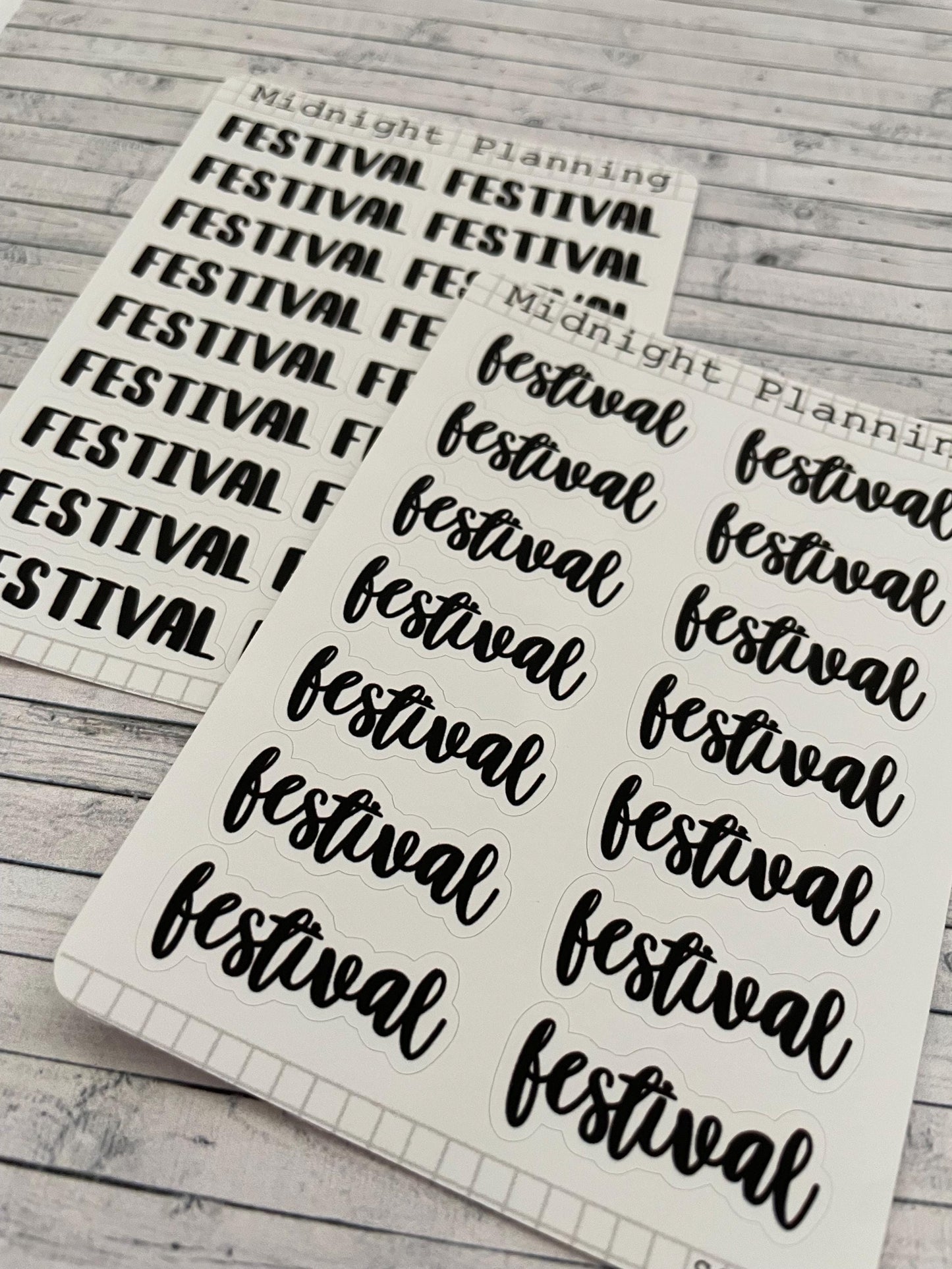 Festival, Script Allocators and Titles That Are Functional and Handmade Sticker Sheets