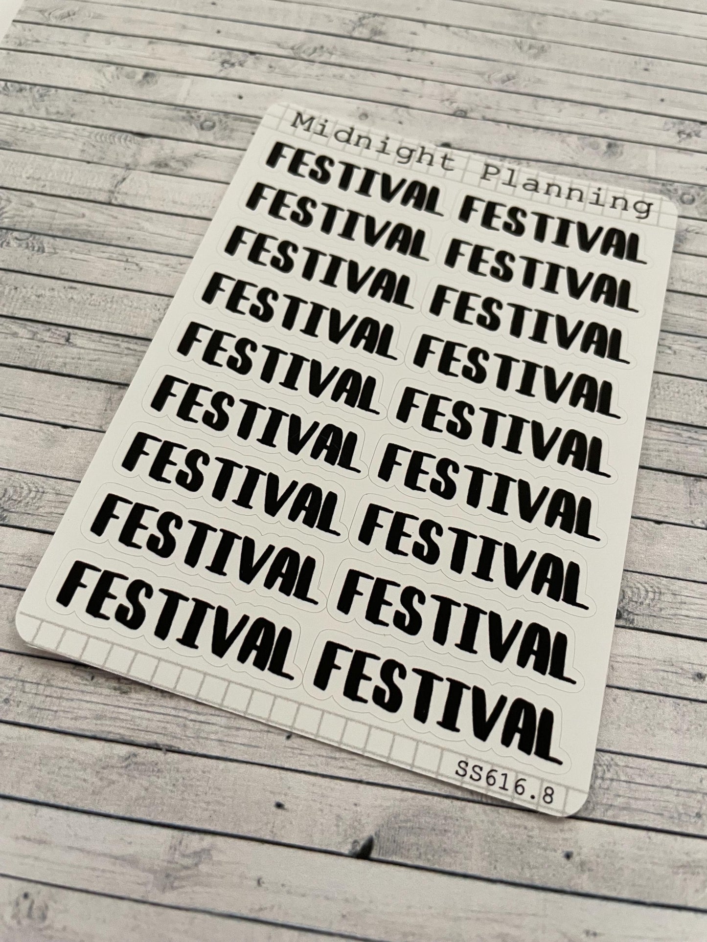 Festival, Script Allocators and Titles That Are Functional and Handmade Sticker Sheets