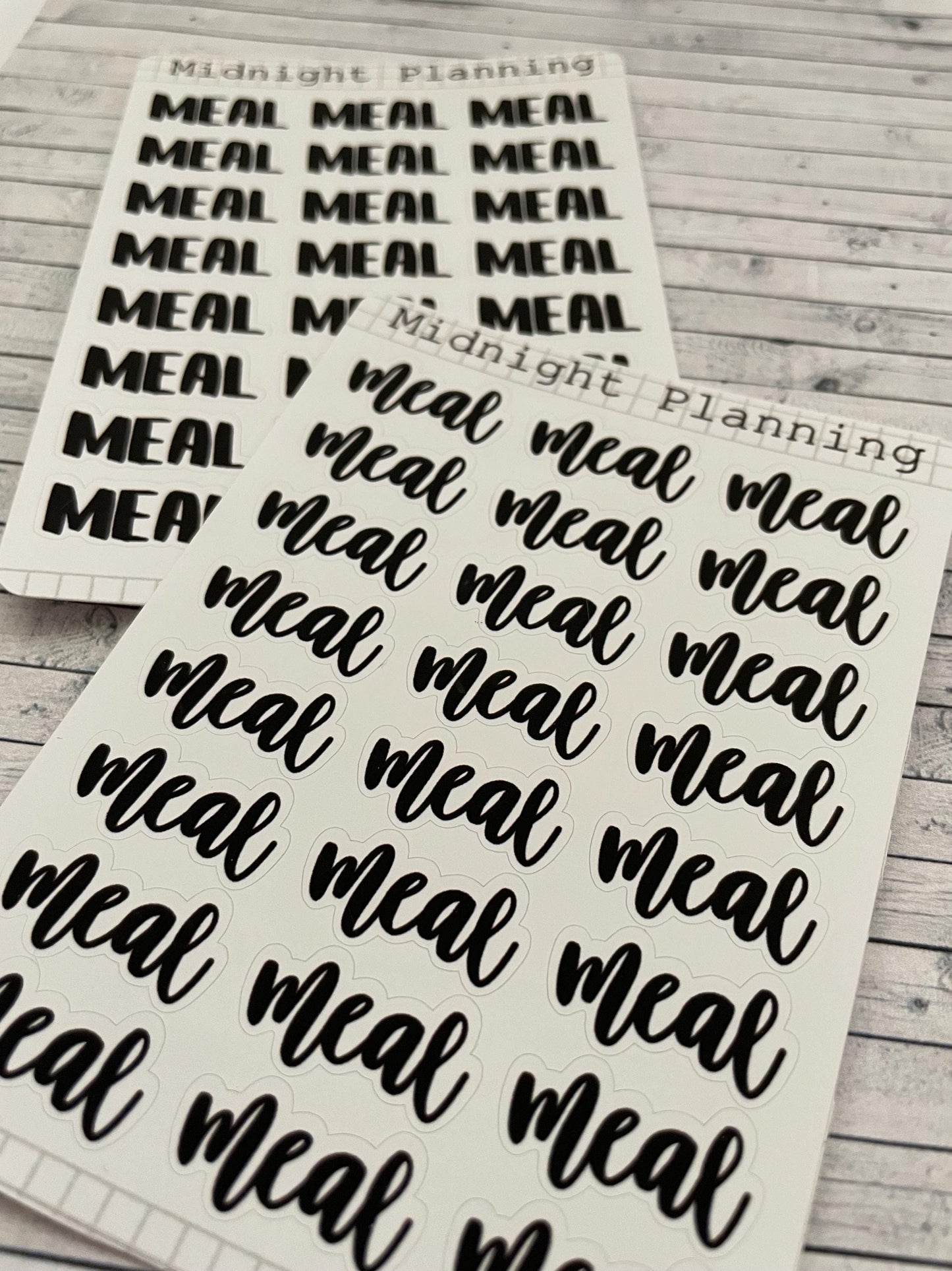 Meal Script, Titles That Are Functional and Handmade Planner Sticker Sheets
