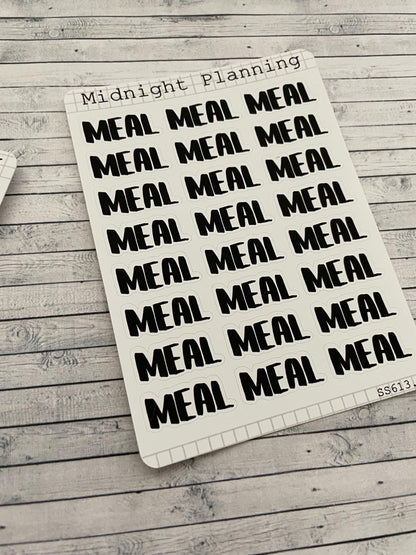Meal Script, Titles That Are Functional and Handmade Planner Sticker Sheets